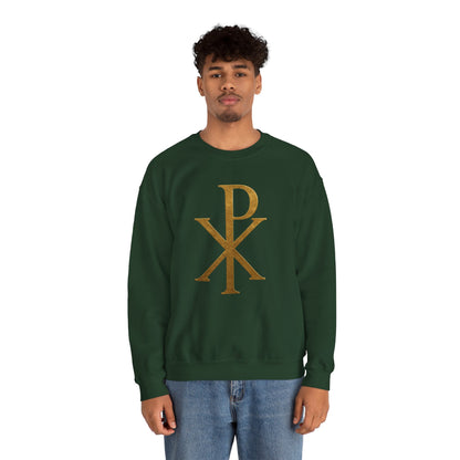Chi Rho (Gold) - Men's Christian Sweatshirt