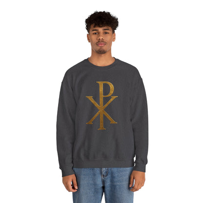 Chi Rho (Gold) - Men's Christian Sweatshirt