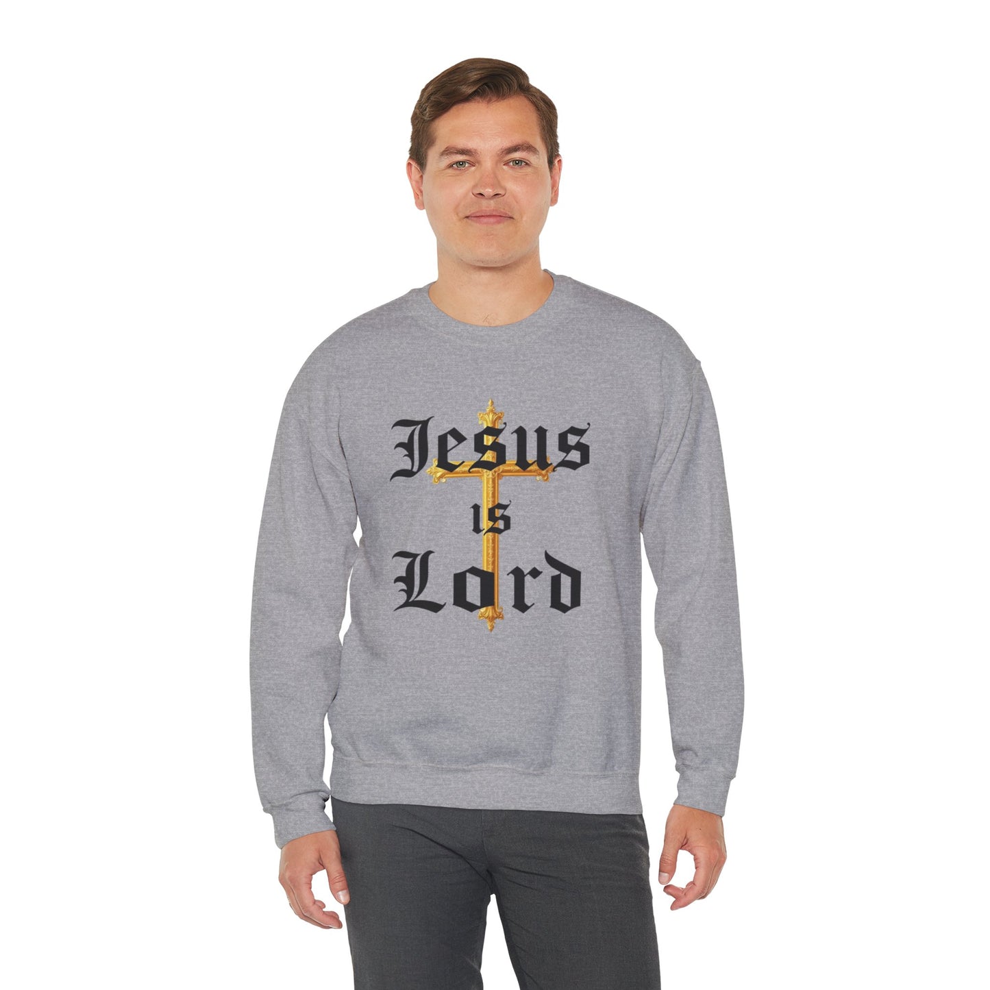 Men’s “Jesus is Lord” Christian Sweatshirt – Bold Faith Statement Pullover