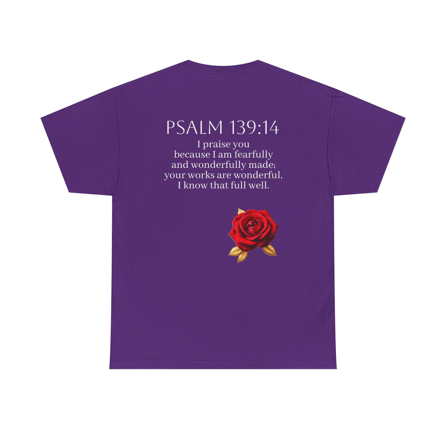 Handcrafted by God (Rose) - Woman's Christian T-Shirt (White Lettering)