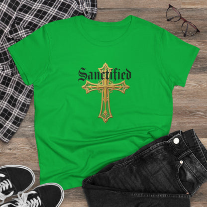 Sanctified Women's Gothic Cross T-Shirt – Faith in Bold Style
