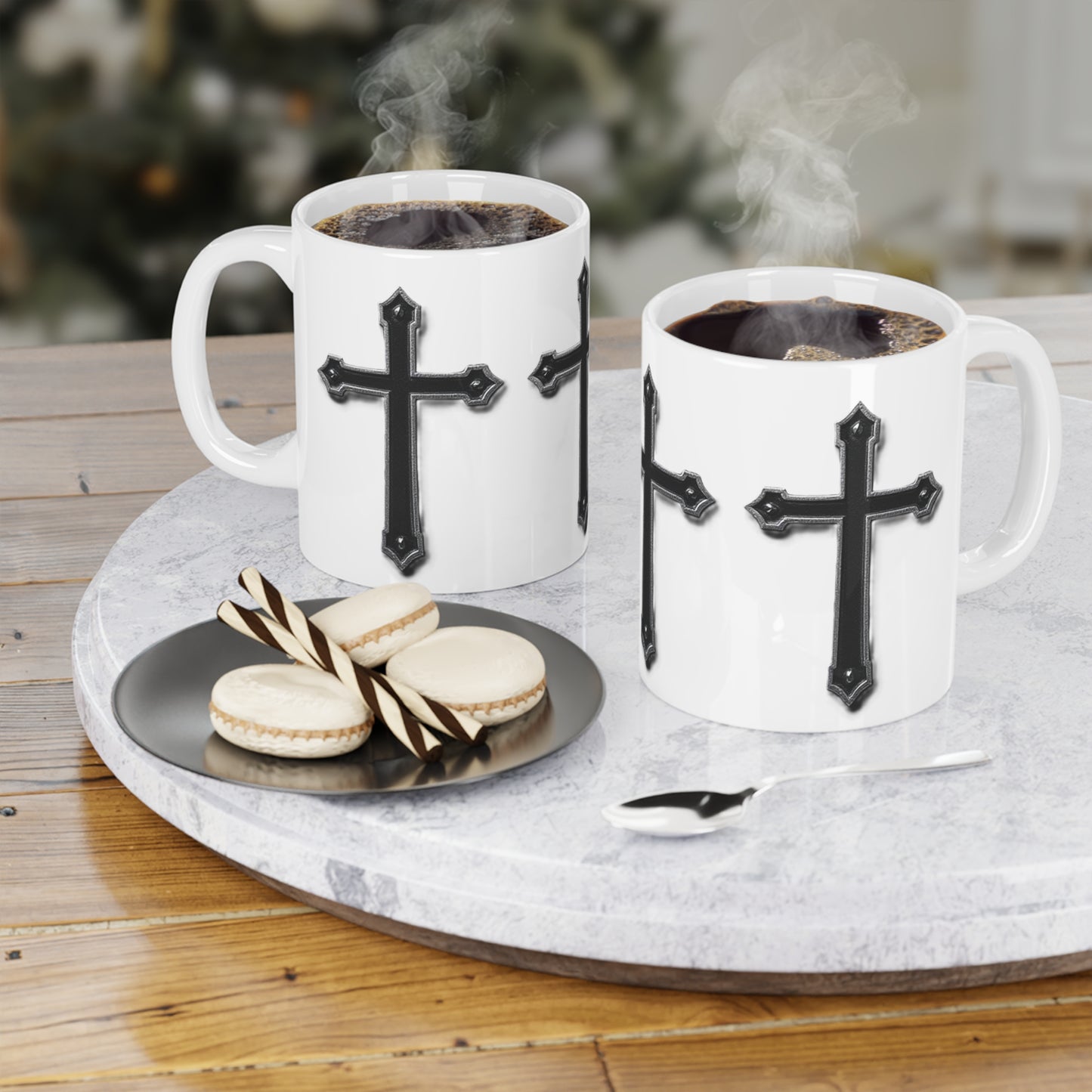 Warrior’s Black Cross Christian Mug | Ephesians 6:11 (11oz\15oz)
