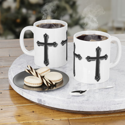 Warrior’s Black Cross Christian Mug | Ephesians 6:11 (11oz\15oz)