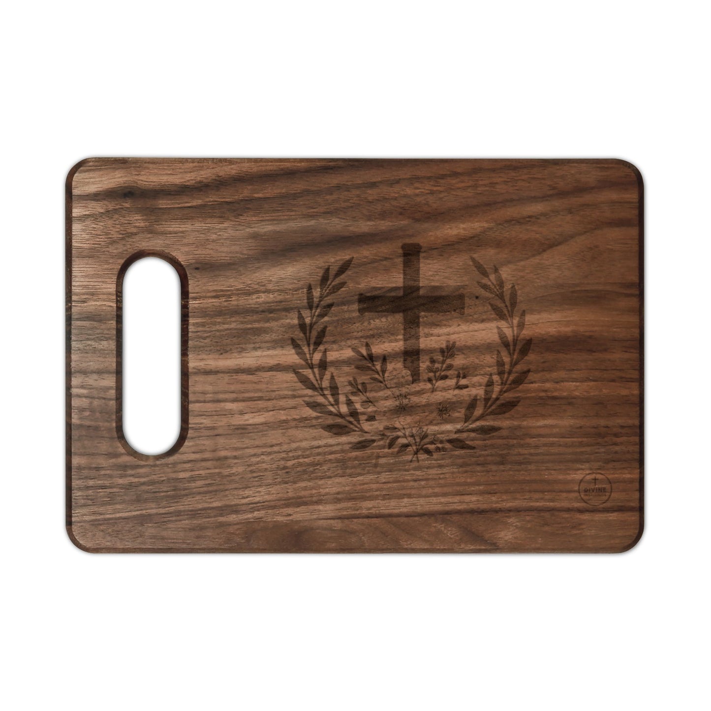 Triumphant Cross — Laurel & Floral Cutting Board