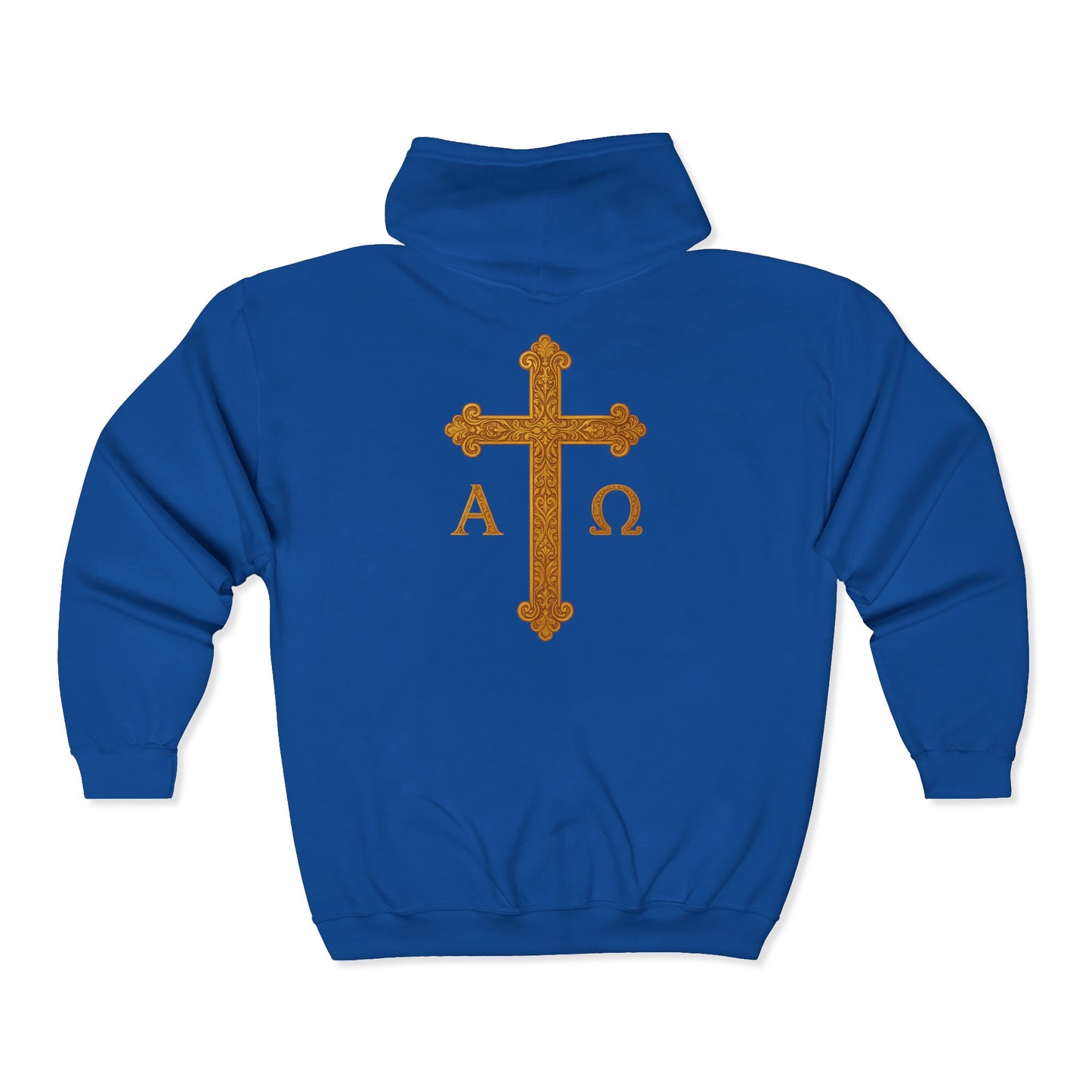 Men’s Alpha & Omega Zip-Up Hoodie – Spiritual Strength & Comfort