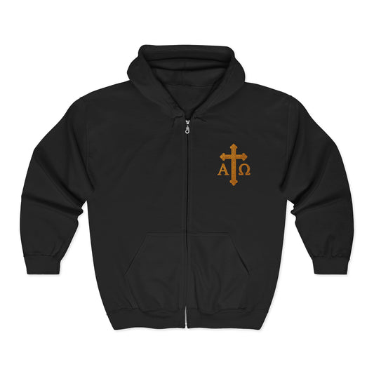 Alpha & Omega Zip-Up Hoodie for Men