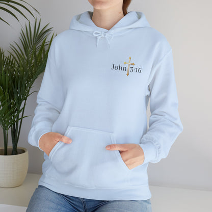 Saved Women’s Hoodie – Christian Faith Hoodie with Cross & John 3:16