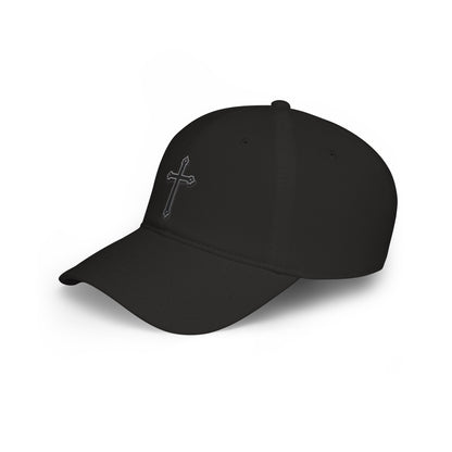 Warrior’s Black Cross - Women's Low Profile Christian Hat