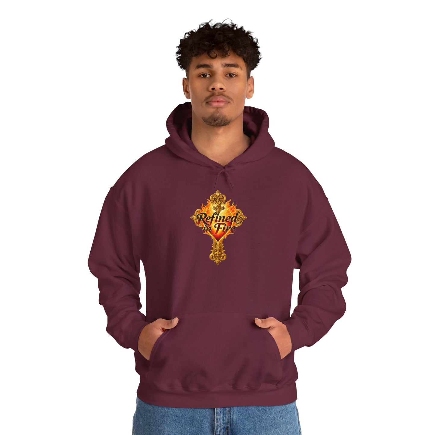 Refined by Fire - Men's Ornate Christian Hoodie