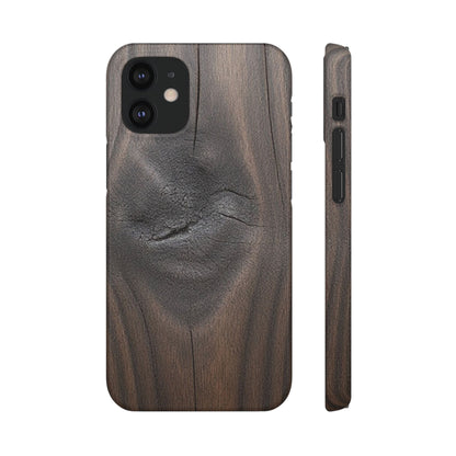 iPhone Snap Case – Dark Wood Grain Design