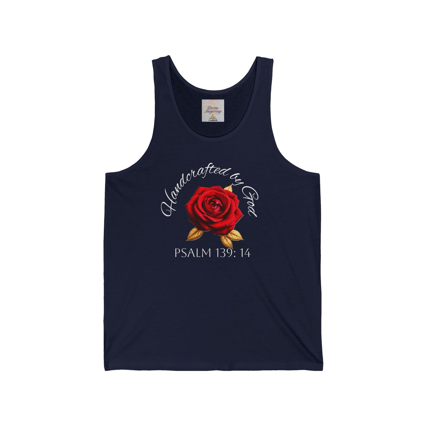 Handcrafted by God Rose Women's Tank – White Lettering