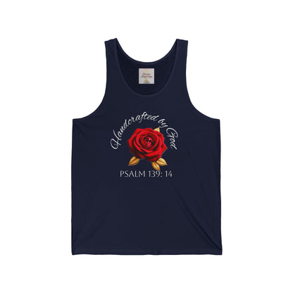 Handcrafted by God Rose Women's Tank – White Lettering