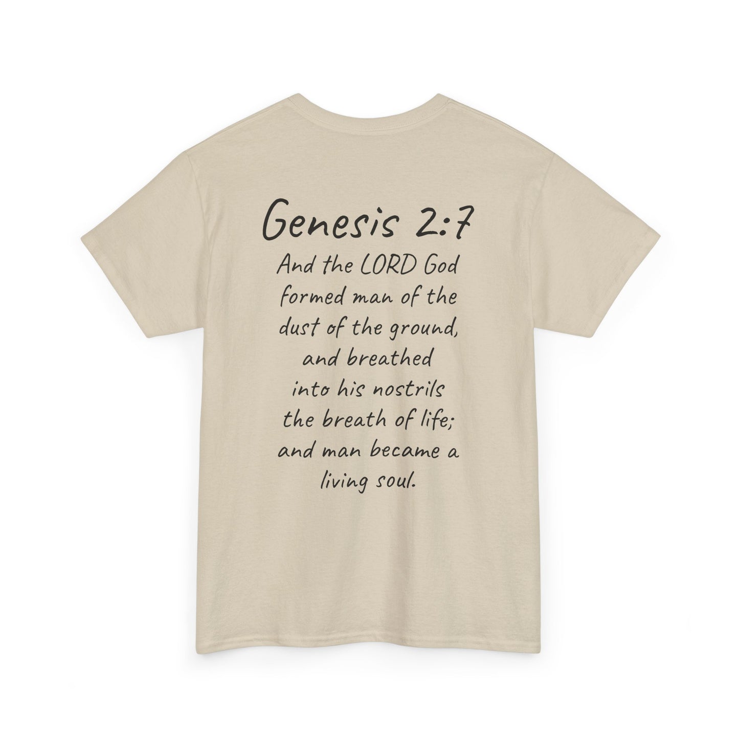 Formed from the Dust | Men’s Christian T-Shirt with Genesis 2:7 (Dark Lettering)
