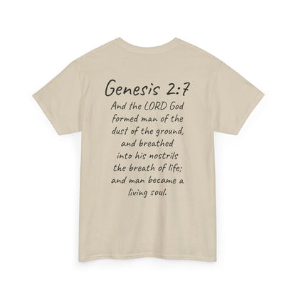 Formed from the Dust | Men’s Christian T-Shirt with Genesis 2:7 (Dark Lettering)