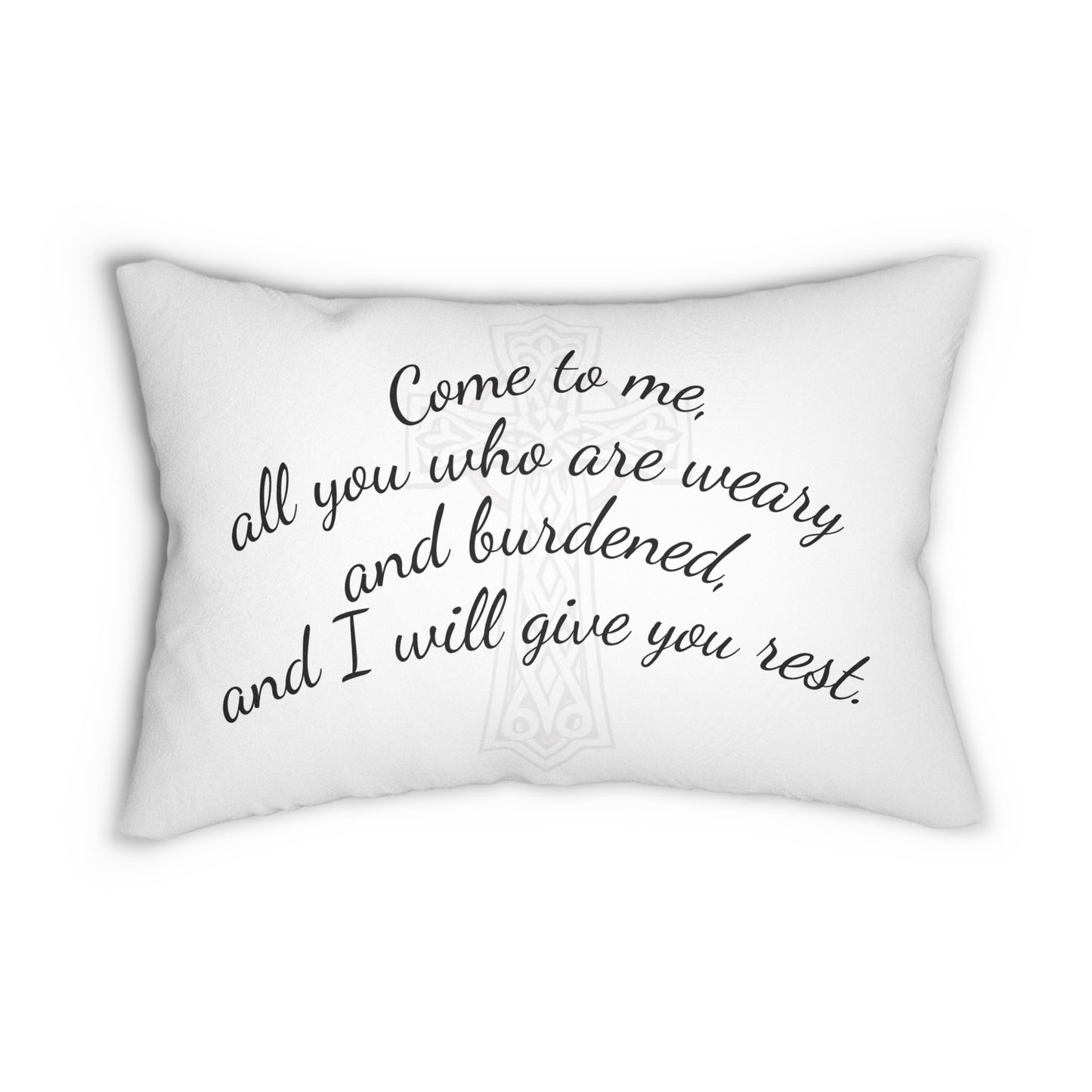 Matthew 11:28 Lumbar Pillow – Rest for the Weary (Literally!)