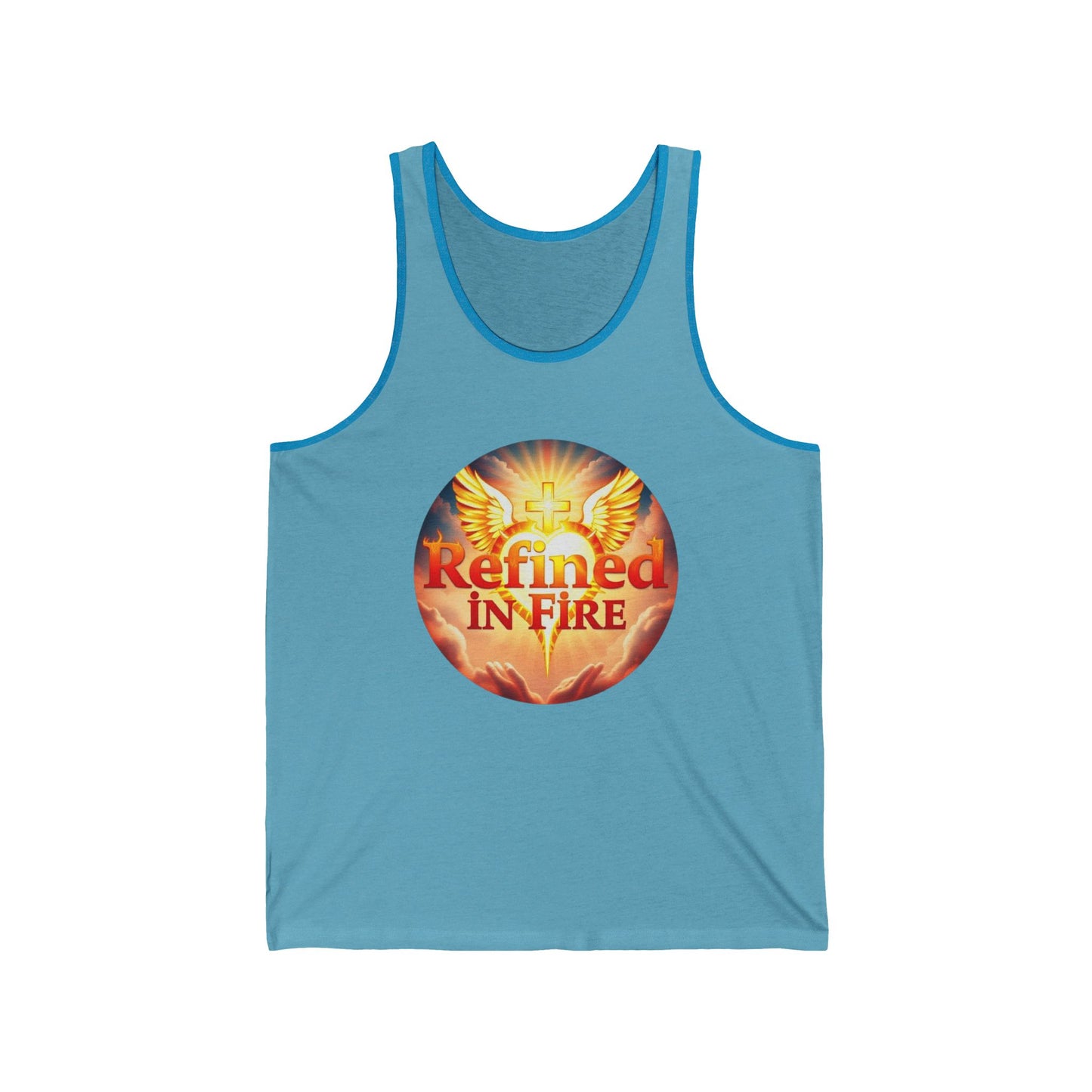 Refined in Fire Men’s Christian Tank Top – Faith, Heart, and Wings