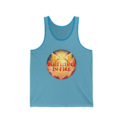Refined in Fire Men’s Christian Tank Top – Faith, Heart, and Wings