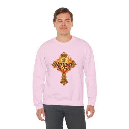 Refined in Fire - Men's Ornate Christian Sweatshirt