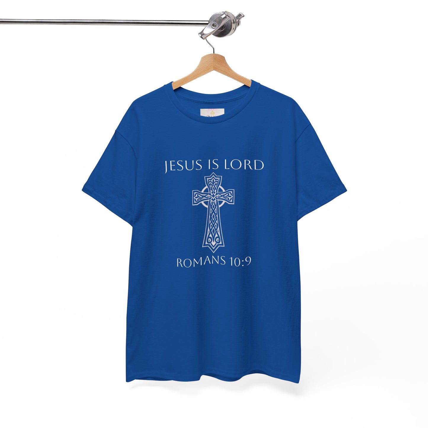 Jesus Is Lord – Romans 10:9 Men’s Bold Faith Tee (White Lettering)