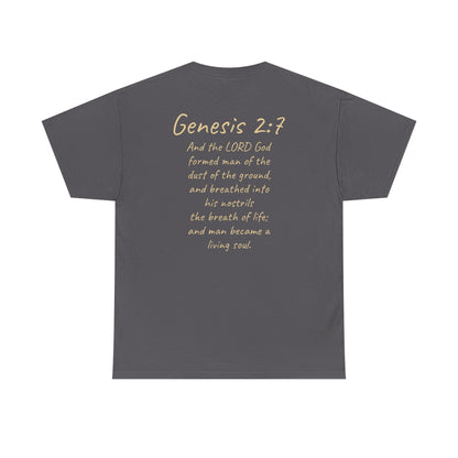 Formed from the Dust | Men’s Christian T-Shirt with Genesis 2:7 (Light Lettering)