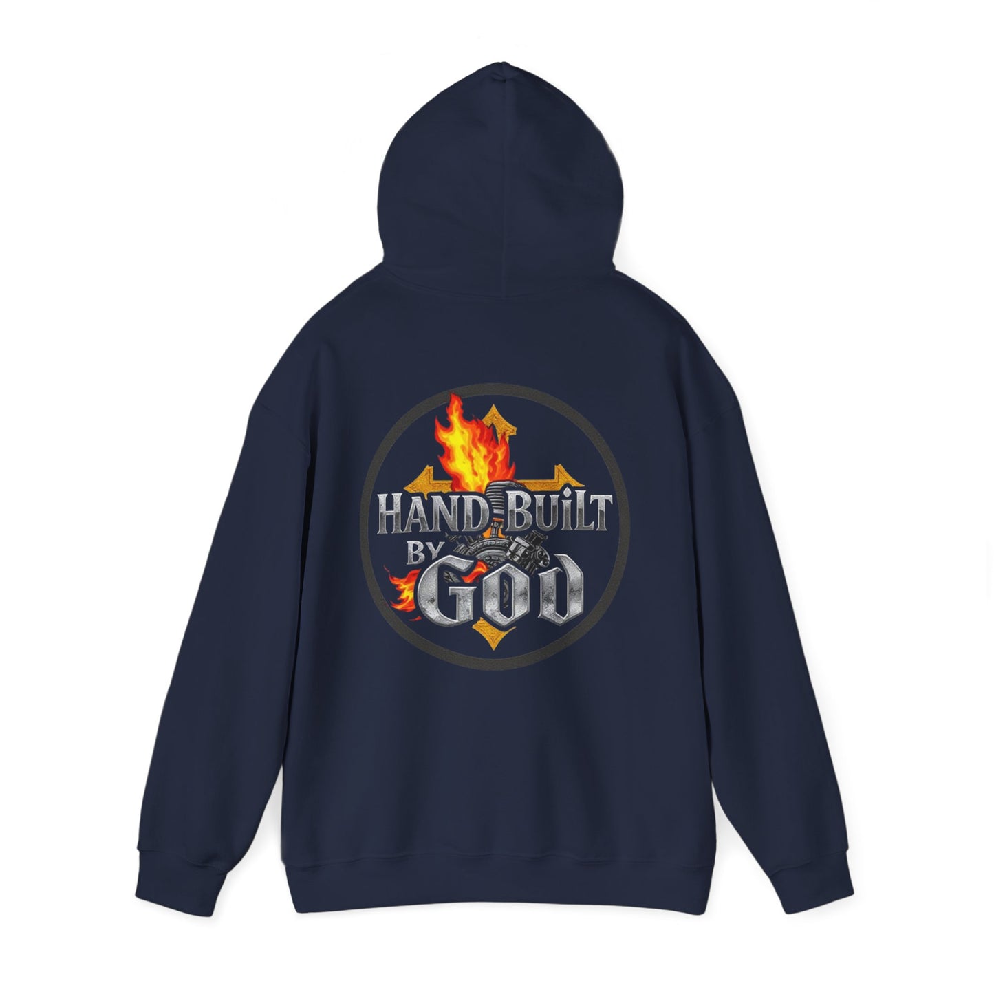 Men’s “Hand Built By God” Christian Hoodie – Bold Faith Identity Pullover