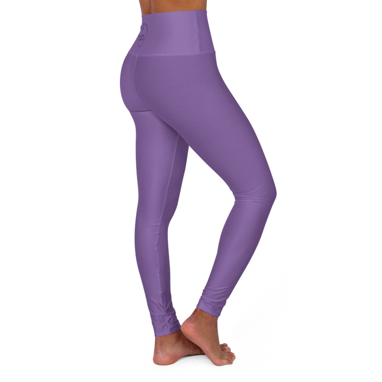 Chi Rho Women’s High-Waisted Yoga Leggings in Purple – Strength and Victory in Christ
