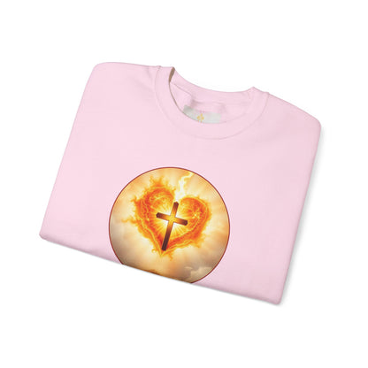 Women’s Sacred Heart Christian Sweatshirt – Symbol of Divine Love Pullover