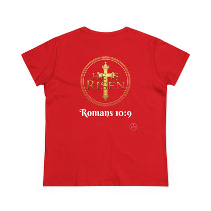 Jesus Is Lord / He Is Risen Christian Tee – Women’s Bold Faith Statement (White Lettering)