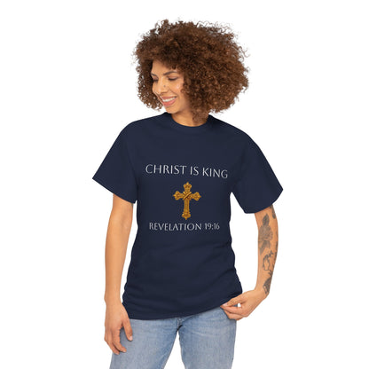 Christ is King Women’s Christian Tee (White Lettering)