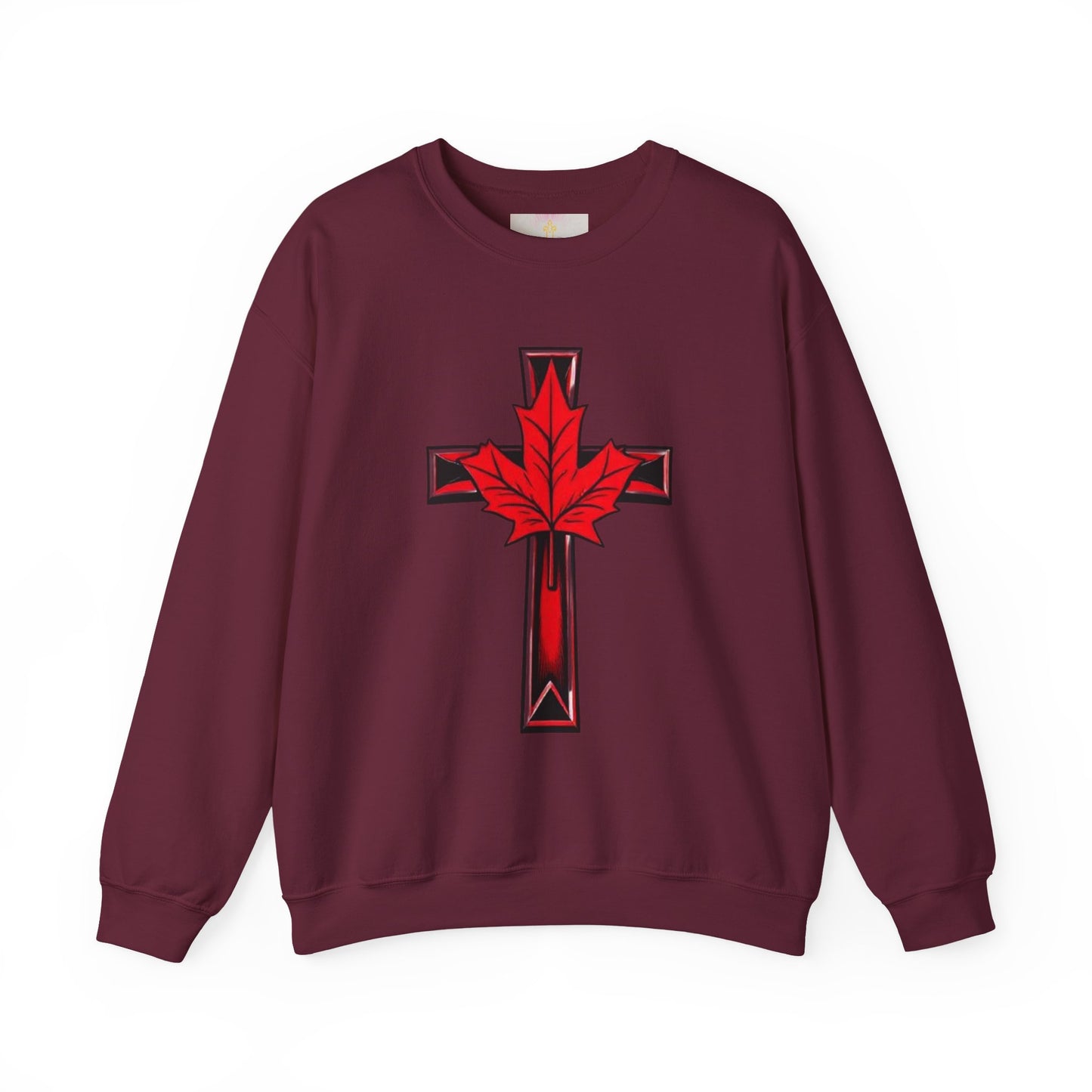 North of the Cross – Men’s Christian Sweatshirt with Maple Leaf Design