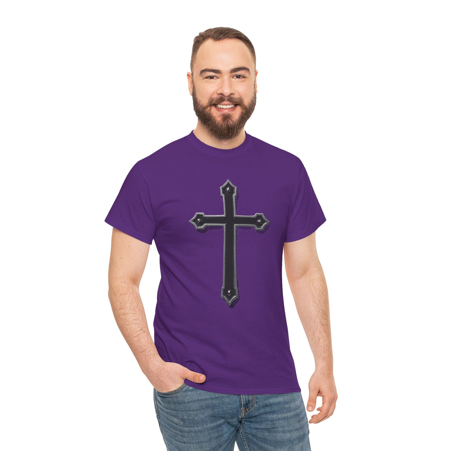 Warrior’s Cross Men’s Christian T-Shirt – Black Cross | Ephesians 6:11