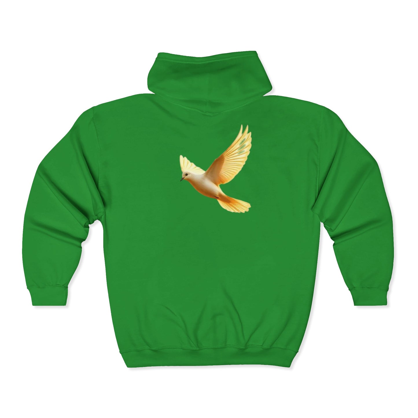 Peaceful Spirit Women's Zip-Up Hoodie with Dove in Flight Design