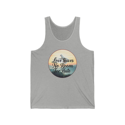Women’s Christian Tank Top – Love Leaves No Room For Hate Dove Design – Faith & Peace Wear