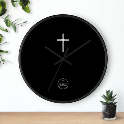 Minimalist White Cross Wall Clock – Pure Christian Home Decor