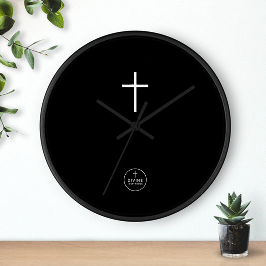 Minimalist White Cross Wall Clock – Pure Christian Home Decor