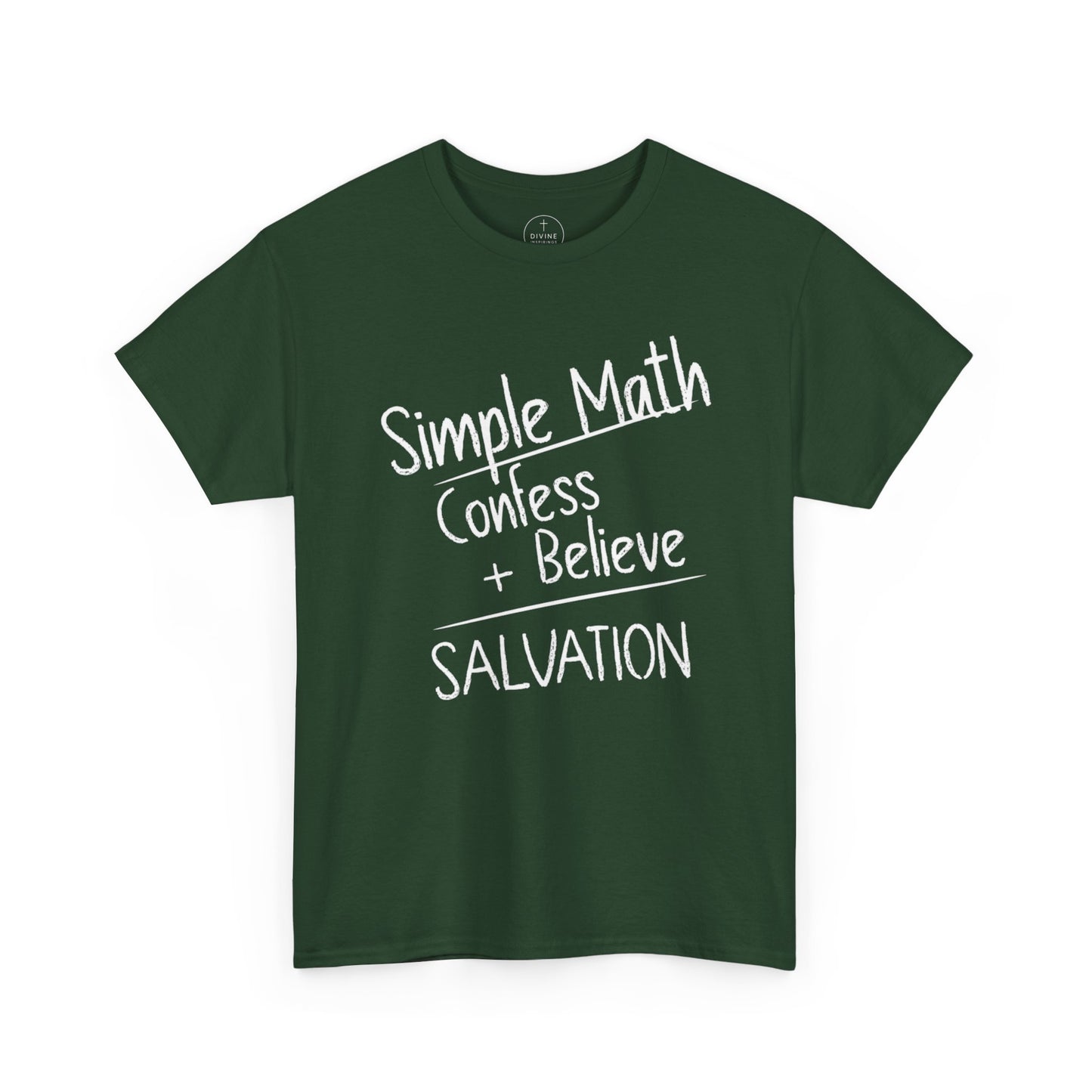 Simple Math of Salvation Men’s Christian T-Shirt (White Chalk)