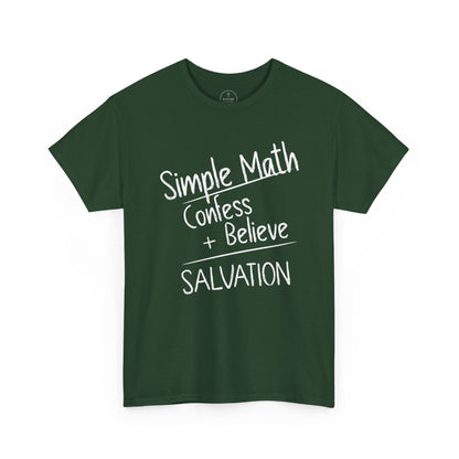 Simple Math of Salvation Men’s Christian T-Shirt (White Chalk)