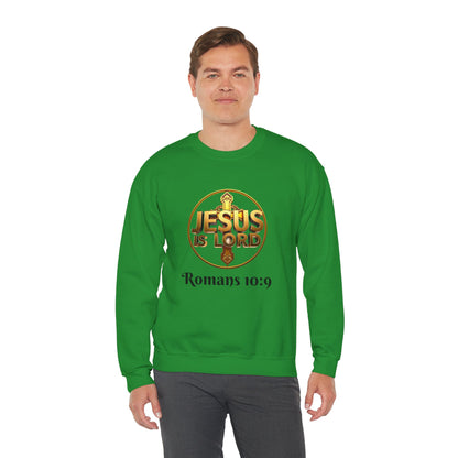 Romans 10:9 Christian Sweater – Jesus Is Lord & He Is Risen (Dark Lettering)