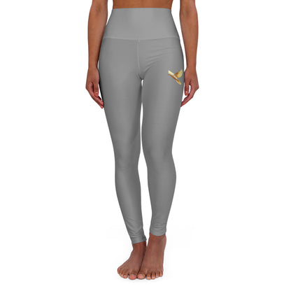 Golden Dove Women’s High-Waisted Yoga Leggings in Grey – Spirit of Peace and Power