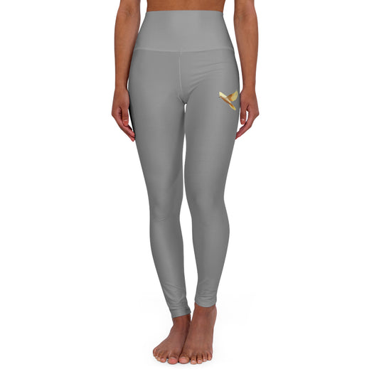 Golden Dove Women’s High-Waisted Yoga Leggings in Grey – Spirit of Peace and Power