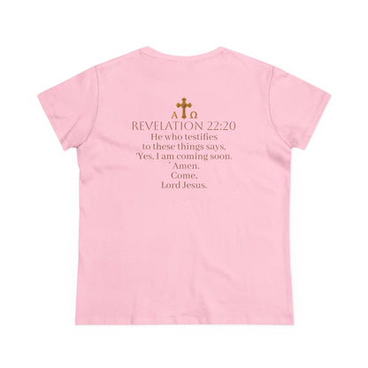 “Soon” Cross Women’s Christian Tee – Bold Faith Made Beautiful