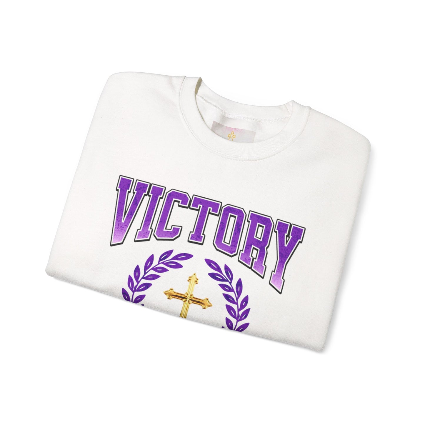 Victory Women’s Sweatshirt – Bold Purple Logo, Faith in Comfort