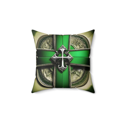 Cornerstone of Faith – Elegant Cross Throw Pillow
