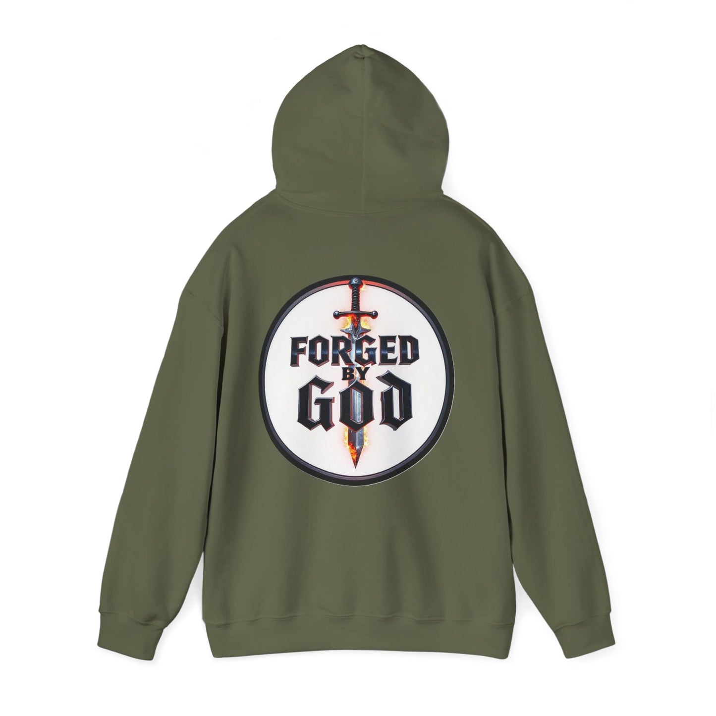 Forged by God Men’s Christian Hoodie – Strength & Faith Sweatshirt