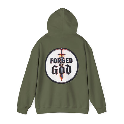 Forged by God Men’s Christian Hoodie – Strength & Faith Sweatshirt
