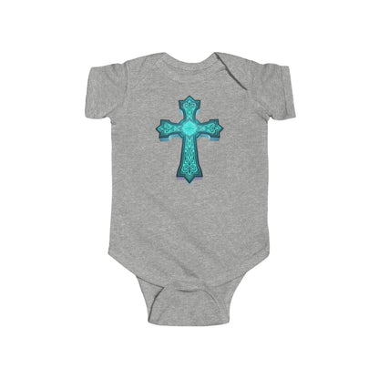 Heavenly Glow – Infant Short Sleeve Onesie with Radiant Cross