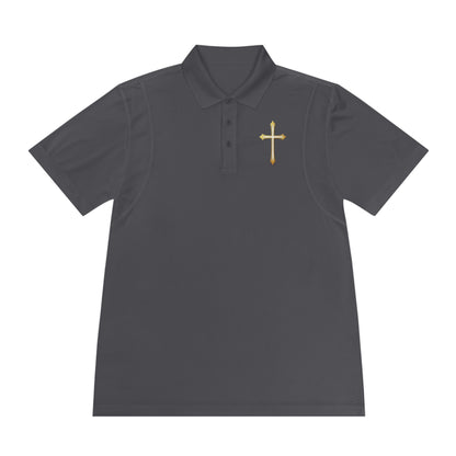 Men’s Modern Gold Cross Polo Shirt – Sleek Faith-Inspired Design