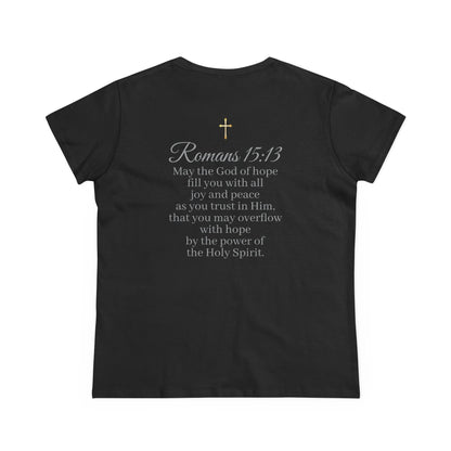 Women’s “Hope” Tee – Inspirational Scripture Design | Romans 15:13