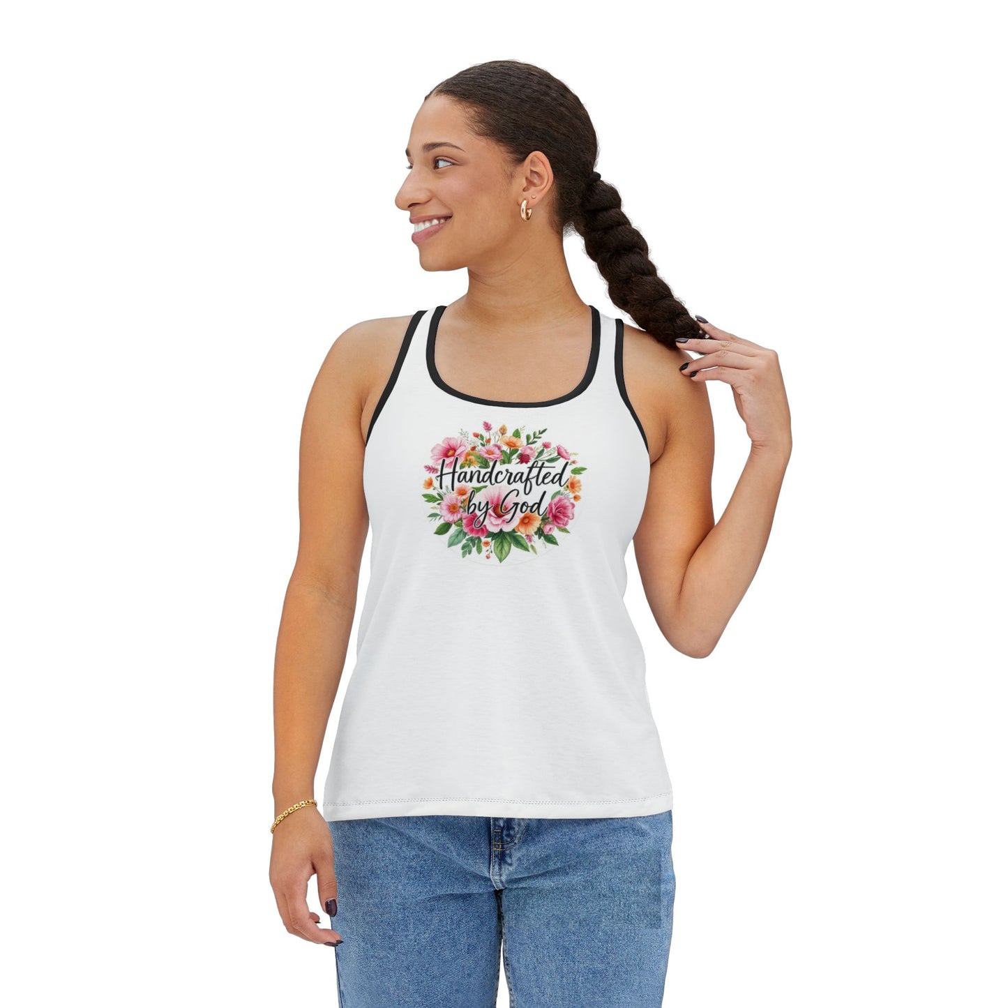 Handcrafted by God Women’s Christian Tank Top – Fearfully and Wonderfully Made