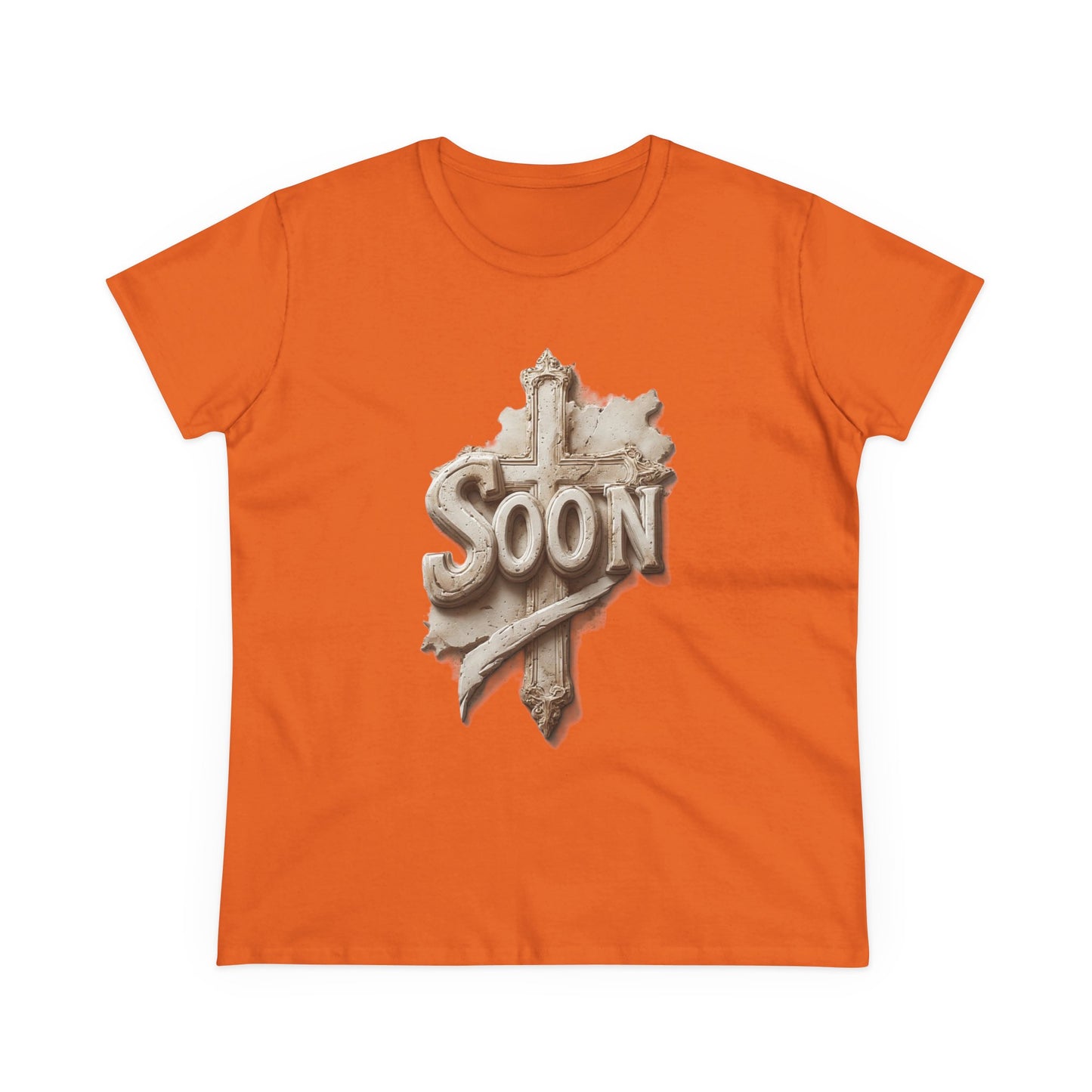 “Soon” Cross Women’s Christian Tee – Bold Faith Made Beautiful